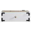 Modern Storage Cabinet, Sideboard in White and Wood Look with Drawer and Height-Adjustable Shelves (90 x 30 x 71.5 cm)