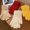 Japanese Retro Knitted Warm Woolen Gloves for Women In Winter with Fingertips and Touch Screen for Students Riding Bicycles To Prevent Wind and Cold