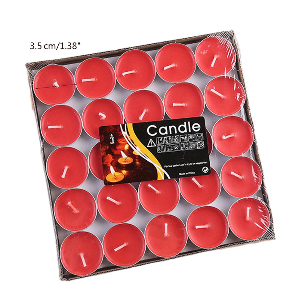 50Pieces Round Paraffin Wax Candle Romantic Layout Wedding Lover Proposal Confession Tea Wax Candle