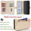 Applicable To iPhone16 Leather Case 17Pro Zipper Wallet Multi-card Oblique Span Protective Case S24Ultra Multi-function