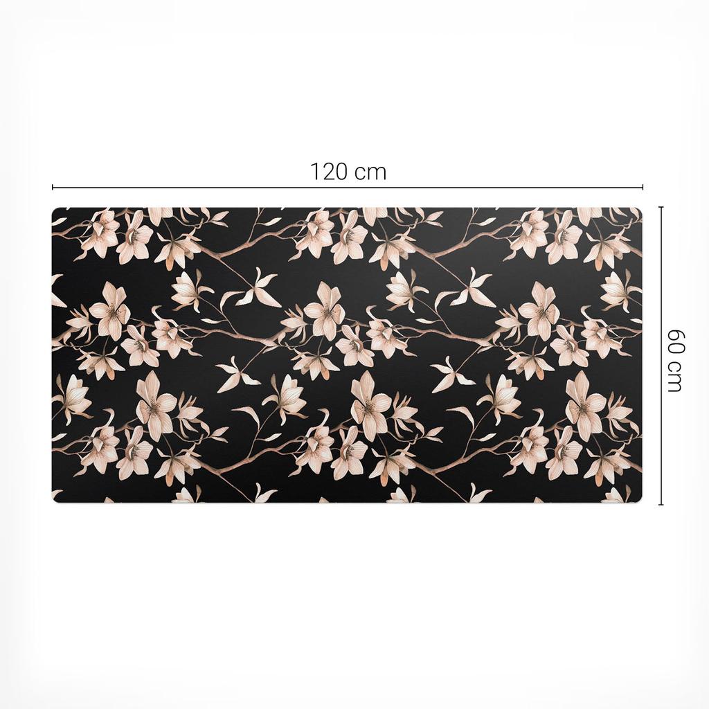 Vinyl Protective Mat With Modern Pattern Floral Pattern Vintage 120X60 Cm