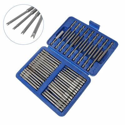 50Pcs Long Screwdriver Bits Set 49Pcs 75mm Cr V Screwdriver Bits + 1Pc Magnetic Bit Holder with Storage Box