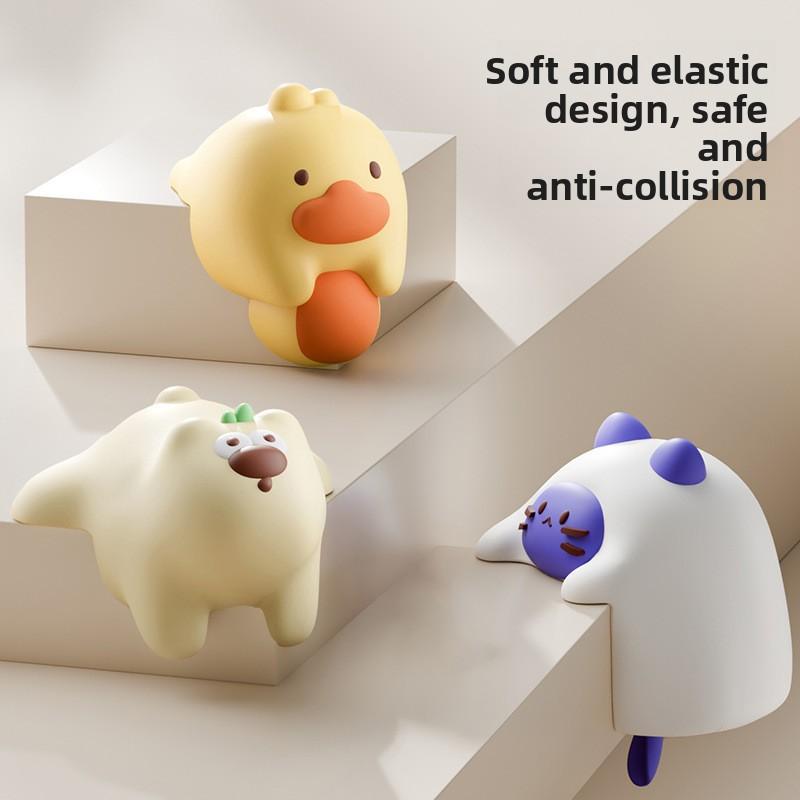 4PCS Cartoon Window Anti-collision Table Corner Coffee Table Silicone Anti-bump Sticker Anti-collision Pad Table and Chair Corner Protector