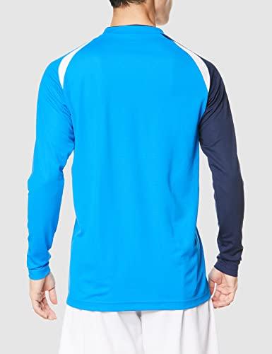 Mizuno Volleyball Game Shirt, Long Sleeve, Moisture-Wicking, Quick-Drying, Junior Available, V2MA2122, Diva Blue X Dress Navy X White, Size L