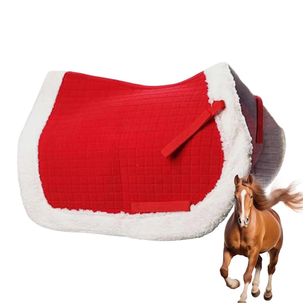 Christmas Red Horse Hat Horse Saddle Cushion Christmas Equine Costume Horse Bareback Pad For Pet Parents Animal Lovers