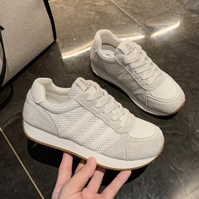 Hot Forrest Gump Shoes Women's 2025 Summer Thin Thick-soled Versatile Lightweight Casual Sports Shoes Breathable Mesh Dad Shoes