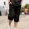 Summer multi-pocket shorts, pure cotton cropped pants, men's tied feet and wide-leg 7-point overalls, plus fat plus size men's breeches