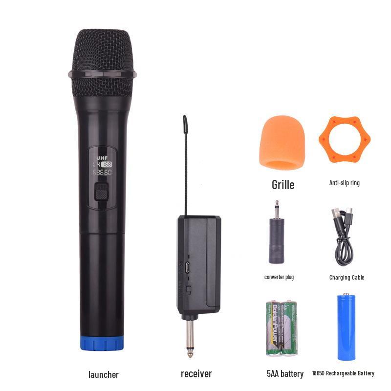 2.4G Wireless Microphone 038 for Home Singing, Live Streaming, and Outdoor Use - One-to-Two Sound Card with Charging Feature