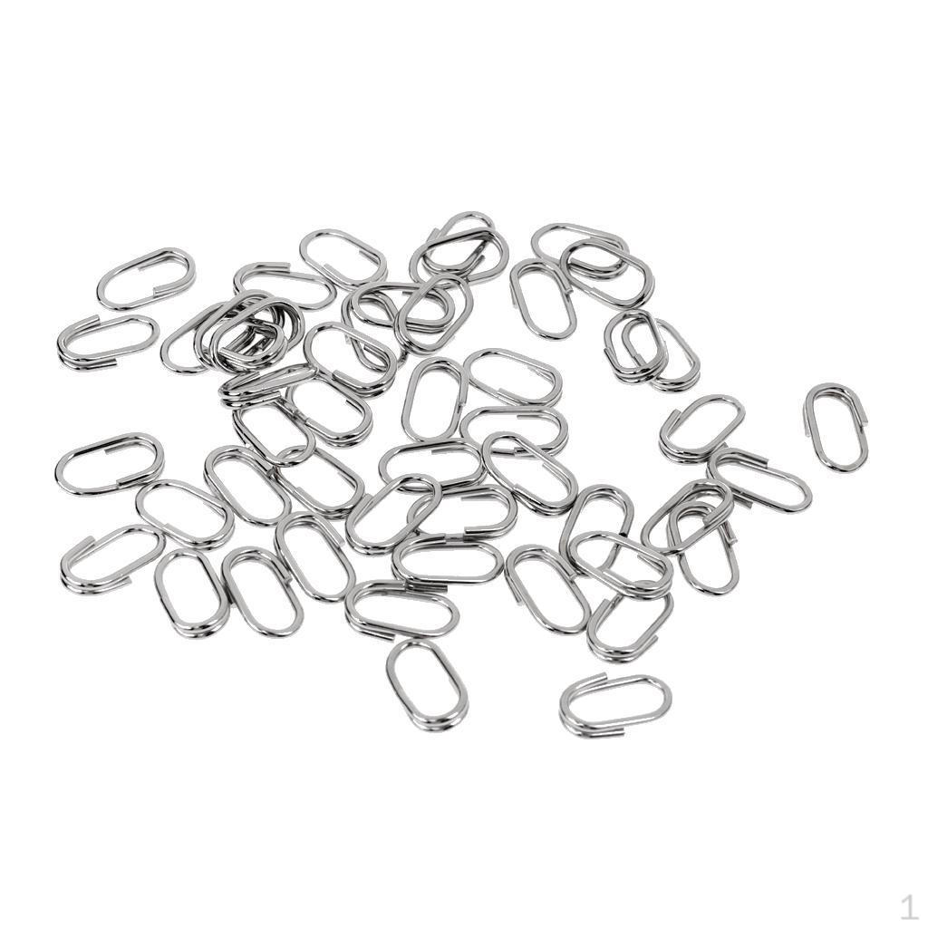 

50pcs Stainless Steel Oval Split Rings Fishing Tackle Lure Connectors 2#