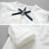 School Girls Blouses Spring Autumn Long Sleeve Girls Lace Blouses Bow Beading Kids Baby Blouse Shirt For Children Clothing Blusas Tops