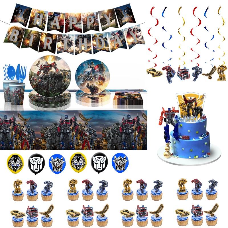 New Arrival Transformers Themed Party Supplies Decorate Your Party With Plastic Plates Paper Napkins And Tablecloth
