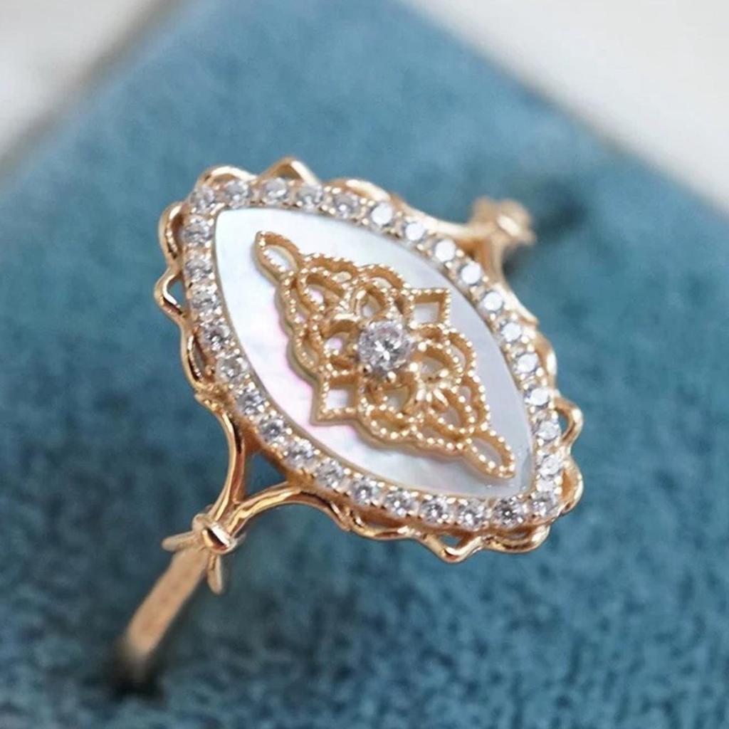 Japanese Sweet Ring Hollow Lace Diamond Ring Versatile Ring