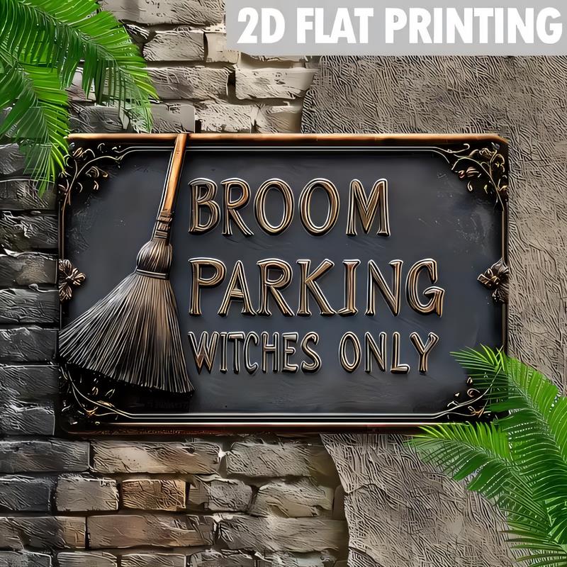 Tin Sign Bedroom Parking Witches Only Plaque Printing Halloween Wall Decor Retro Metal Sign for Bar Pub Home Garden Office Wall