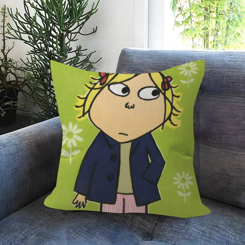 Cushion Cover Car Throw Pillow Case For Sofa Car Christmas Gift Anime C-Charlies L-Lola