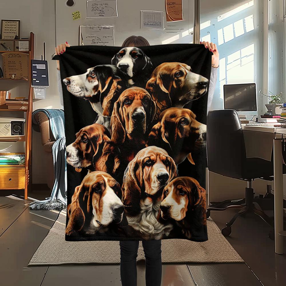 1Pc Rottweiler Dog Print Flannel Blanket, High quality Comfortable for All Seasons, Home Decor, Warmth and Comfort, Perfect for Christmas Gifts