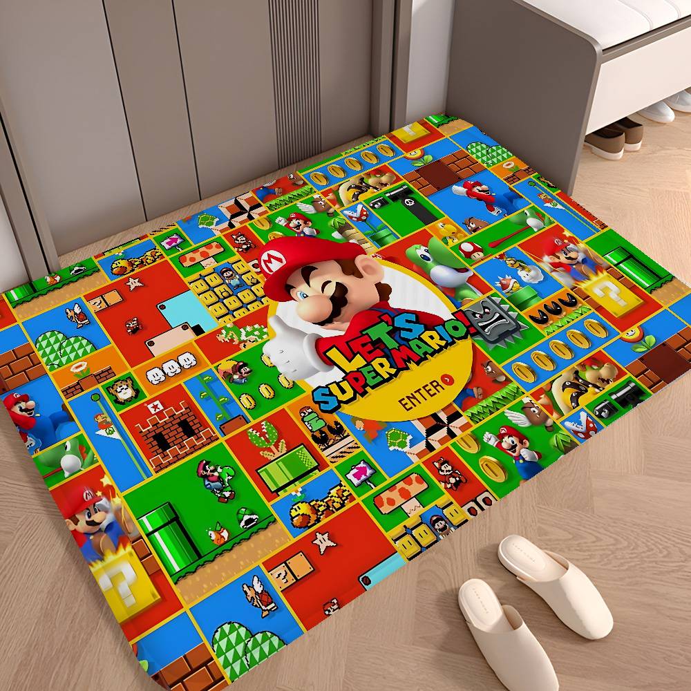 S-Super Cute Style M-Mario Kitchen Mat Cheaper Anti-slip Modern Living Room Balcony Printed Modern Home Decor