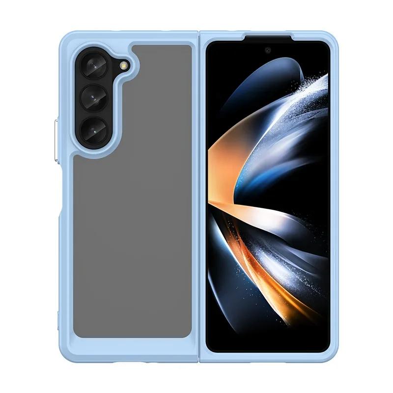 Colorfull Acrylic Transparent TPU Flpd Phone Case for Samsung Galaxy Z Fold 6 5 4 3 5G Z Fold6 Flip6 Anti-fingerprint Back Case