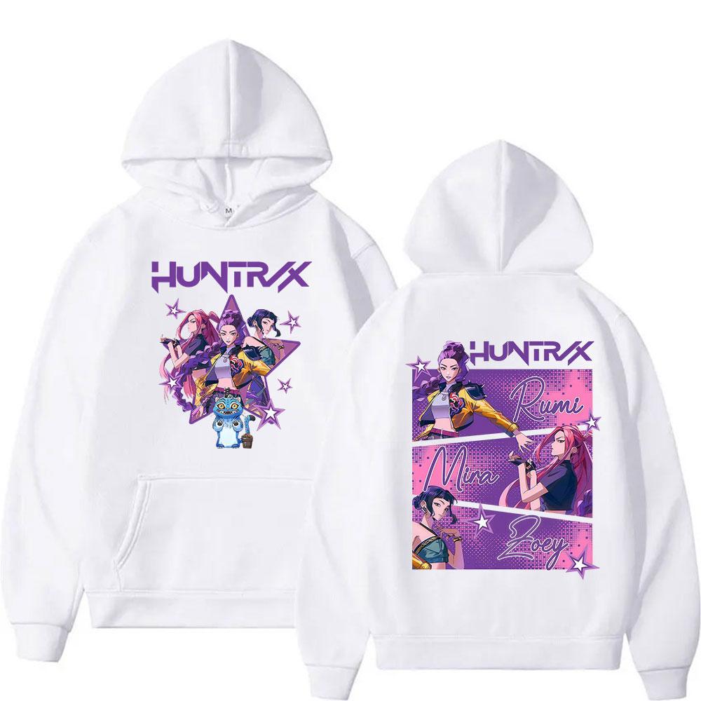 Harajuku KPop Demon Hunters Mira Rumi Joey Hoodies Men Women Vintage Long Sleeve Loose Sweatshirt Popular Y2k Streetwear