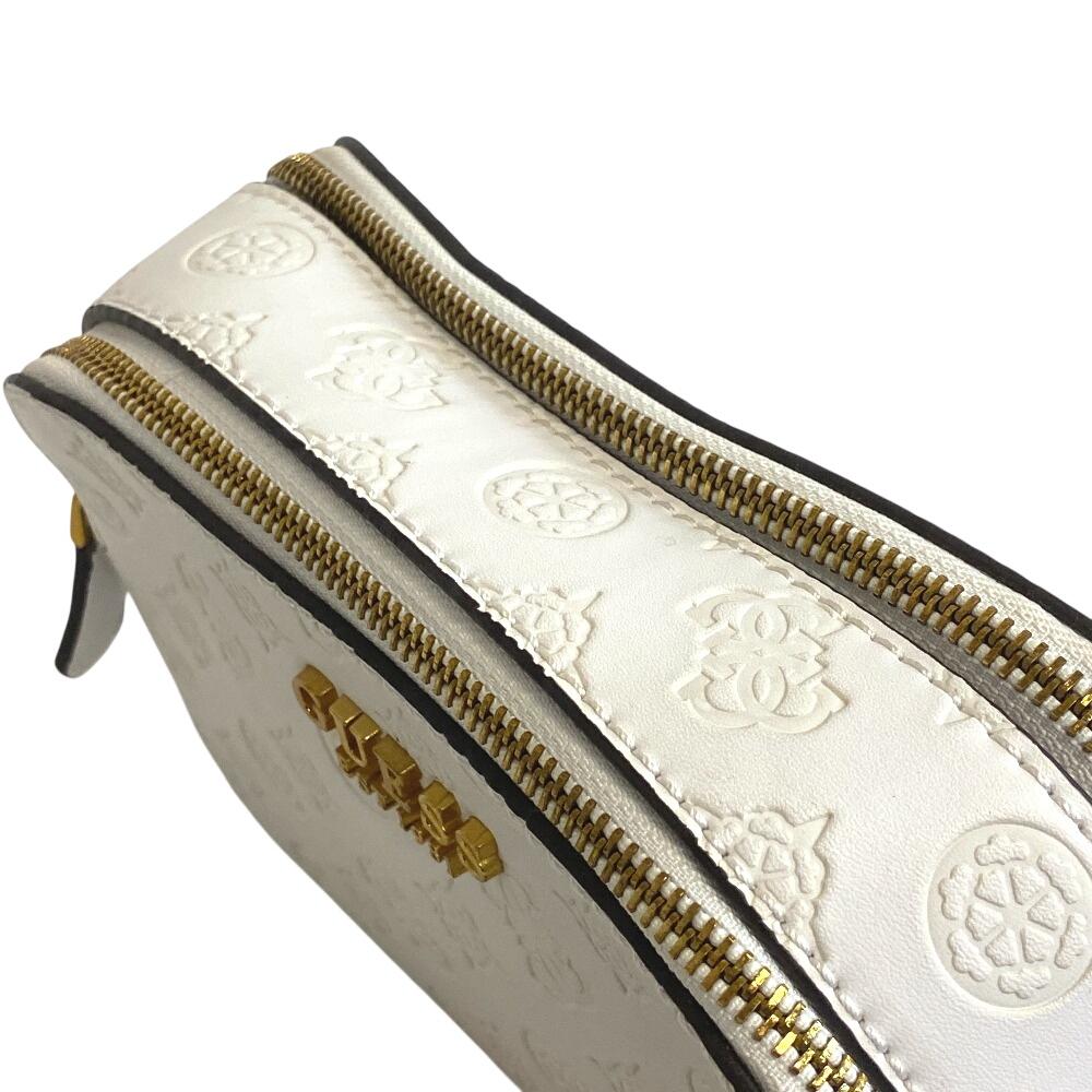 Guess Compact Leather NOELLE Crossbody Camera Body Bag White Leather Women Used