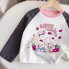 Girls Cotton Long Sleeve T Shirt Cartoon Print Raglan Top Spring Autumn Kids Baby Casual Base Layer Tee