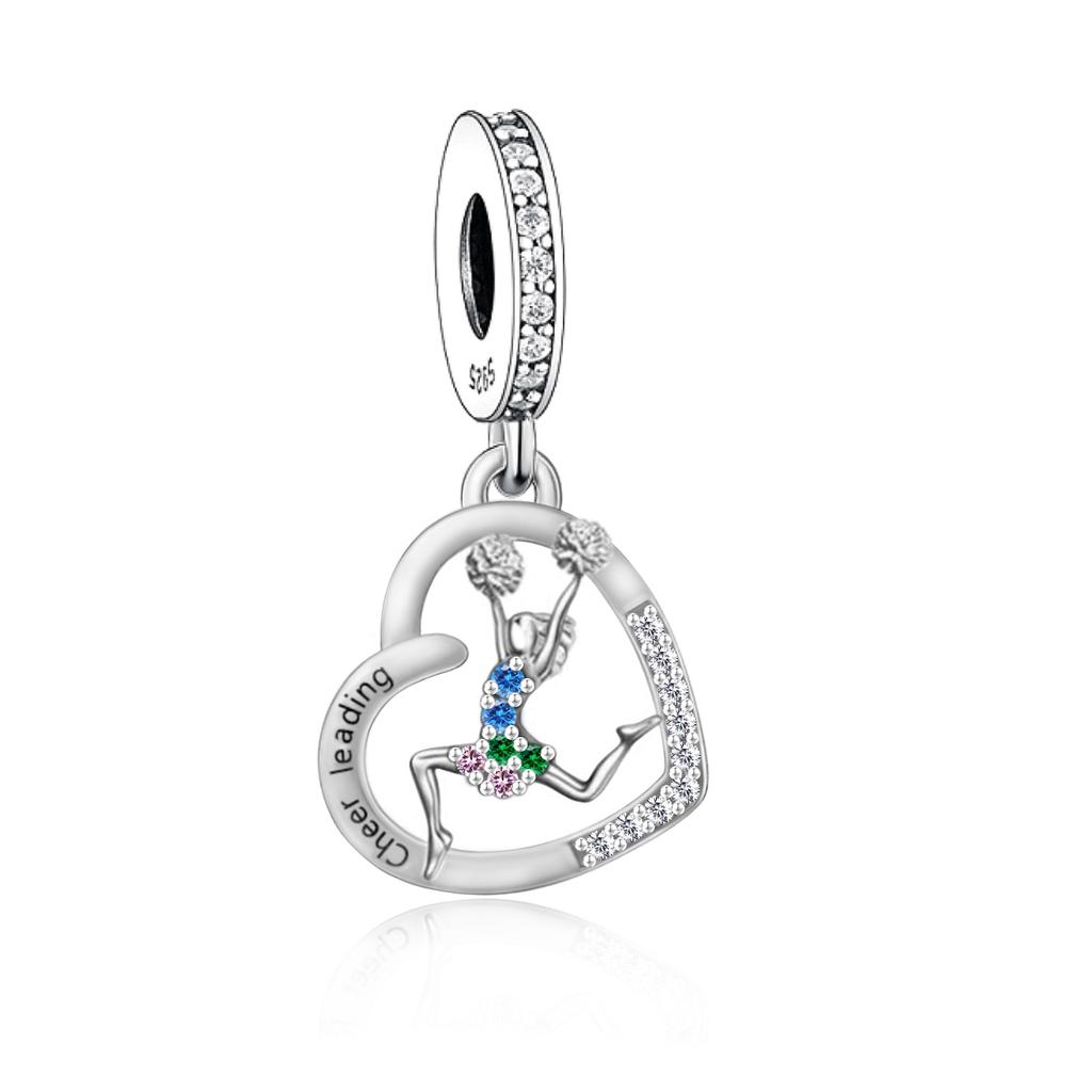 Fit Charm Bracelet 925 Silver Swimming Pole Dance Cheerleader Golf Volleyball Baseball Runner Bead For Making Berloque