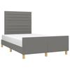 Vidaxl Bed Frame Without Mattress, Dark Grey, 120X200 Cm, Upholstered