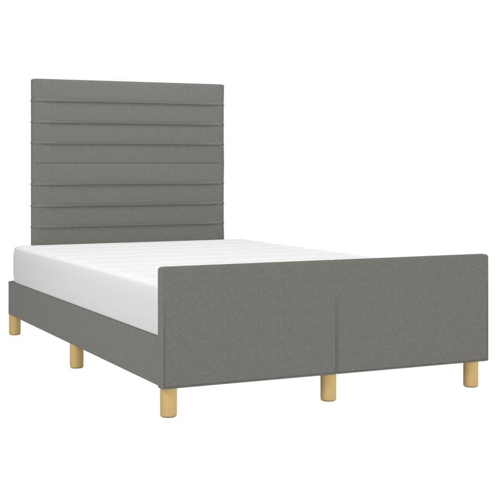 Vidaxl Bed Frame Without Mattress, Dark Grey, 120X200 Cm, Upholstered