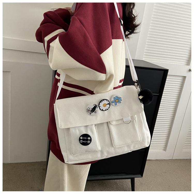 Canvas Crossbody Bag for Women Large Capacity Messenger Shoulder Handbag