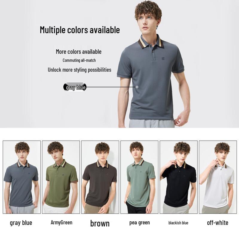 Hodo Men's Linen Silk Blend Short Sleeve Polo Shirt