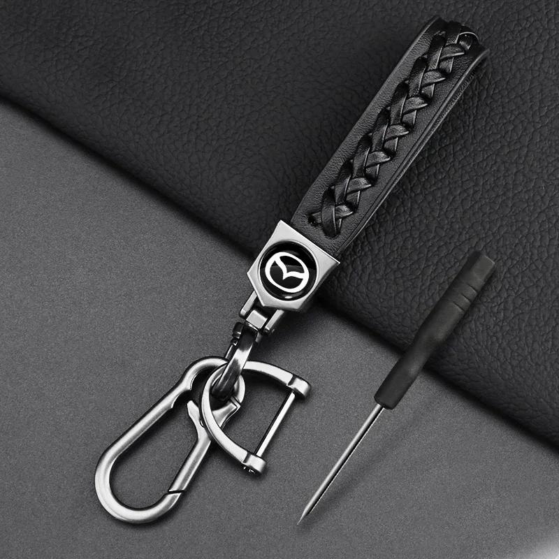 Modische Metall+Geflochtene Seil oder Leder Schlüsselanhänger Schlüsselkette Schlüsselringe Für Mazda 3 5 CX-3 CX-4 CX-5 CX-7 CX-9 Axela 6 RX8 7 MX3 MX5