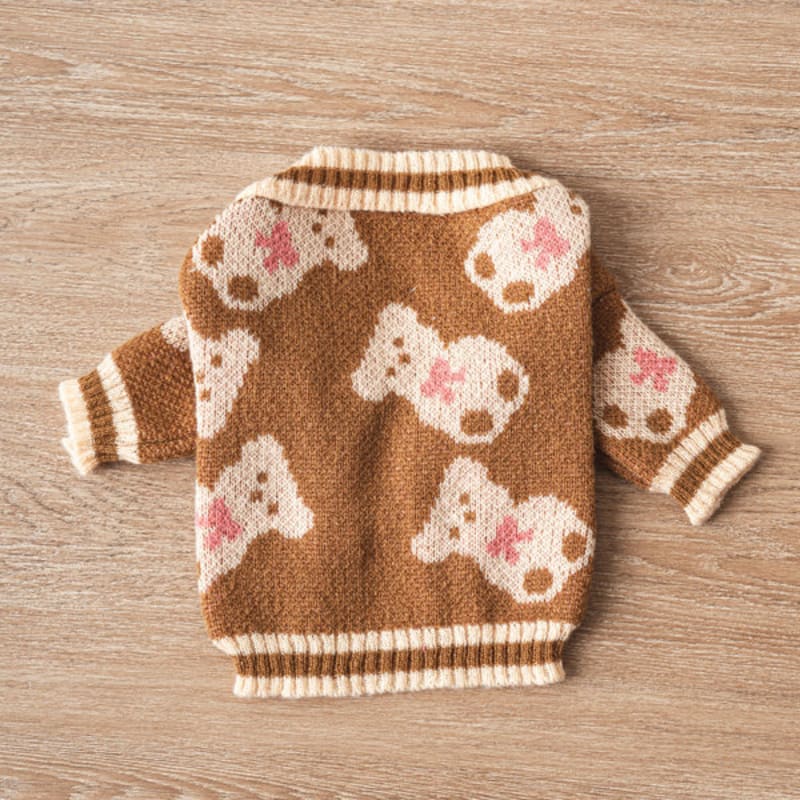 [Pet] Bear Knit Cardigan S