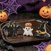 Collectible Halloween Ghost 3Pcs Decoration Resin Micro Landscape Miniature Figurines Cute Table Centerpiece Pumpkin Fairy Garden Ornament for Home
