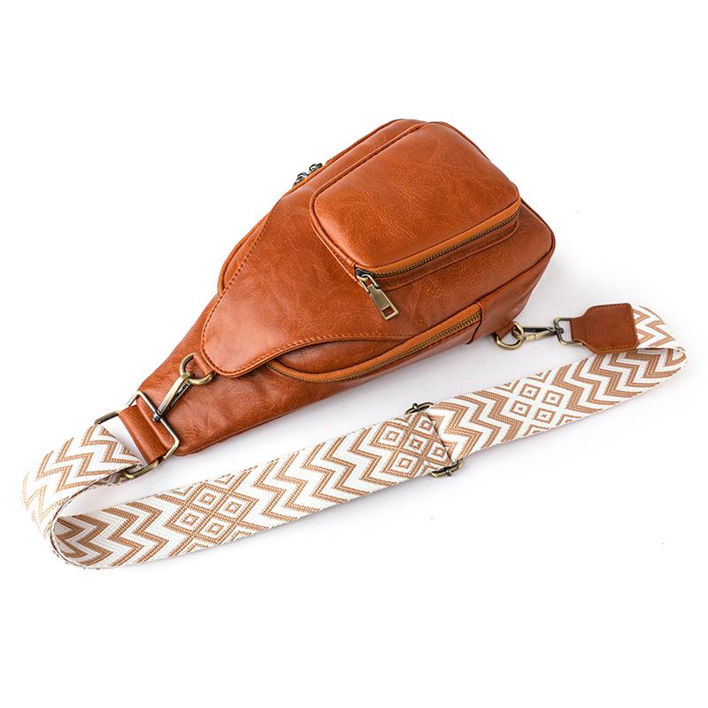 Soft Leather Chest Bag Vintage Fashion Women's Bags Crossbody Bag Backpack