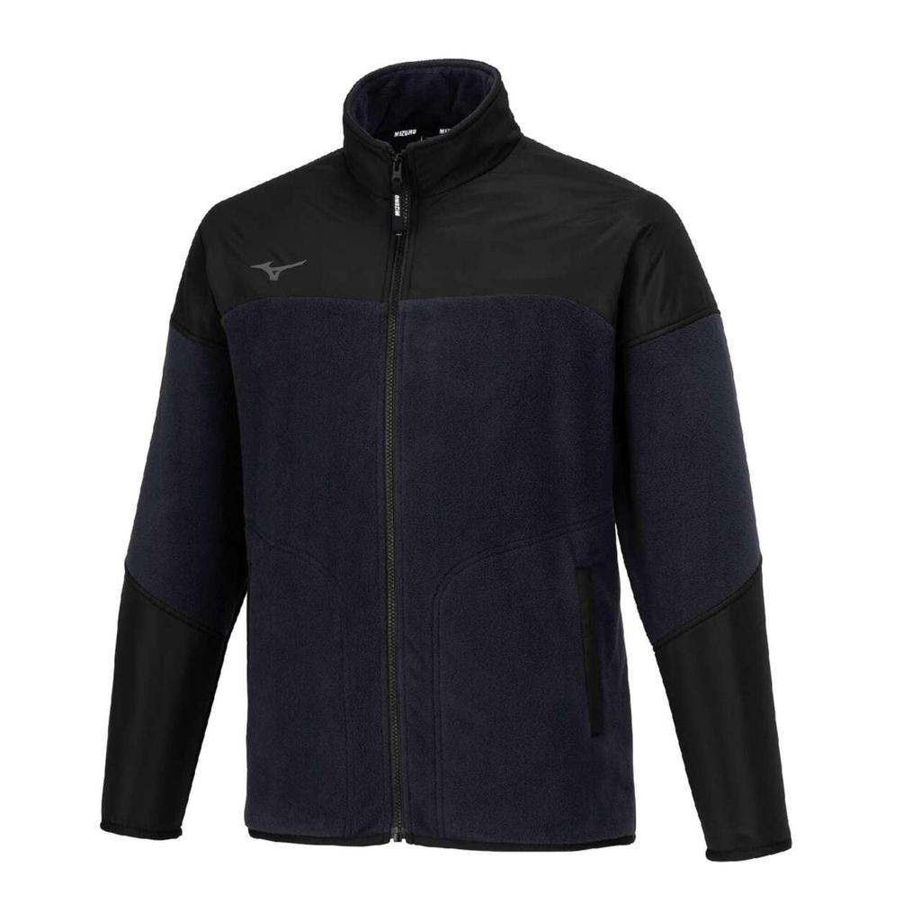 Mizuno Tennis Wear Fleece Standard Black Jacket, Water-Repellent, Silhouette, 62MCB520,