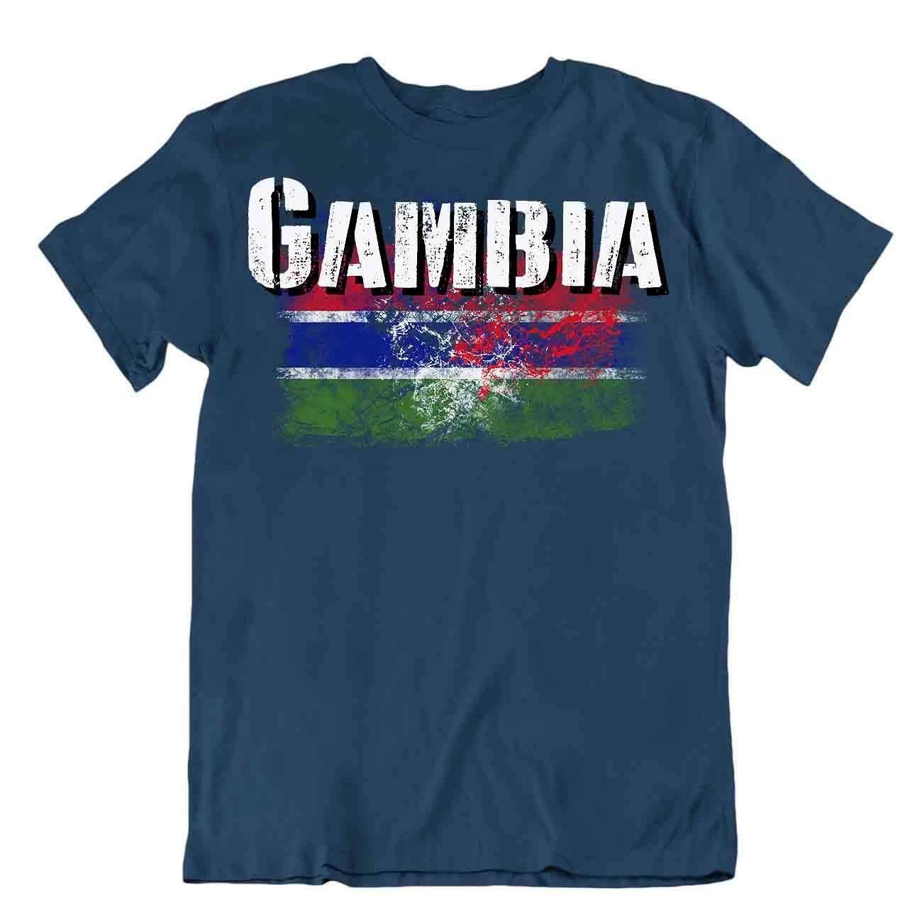 Gambia, The flag Tshirt T-shirt Tee top city map gambia river savanna textile S