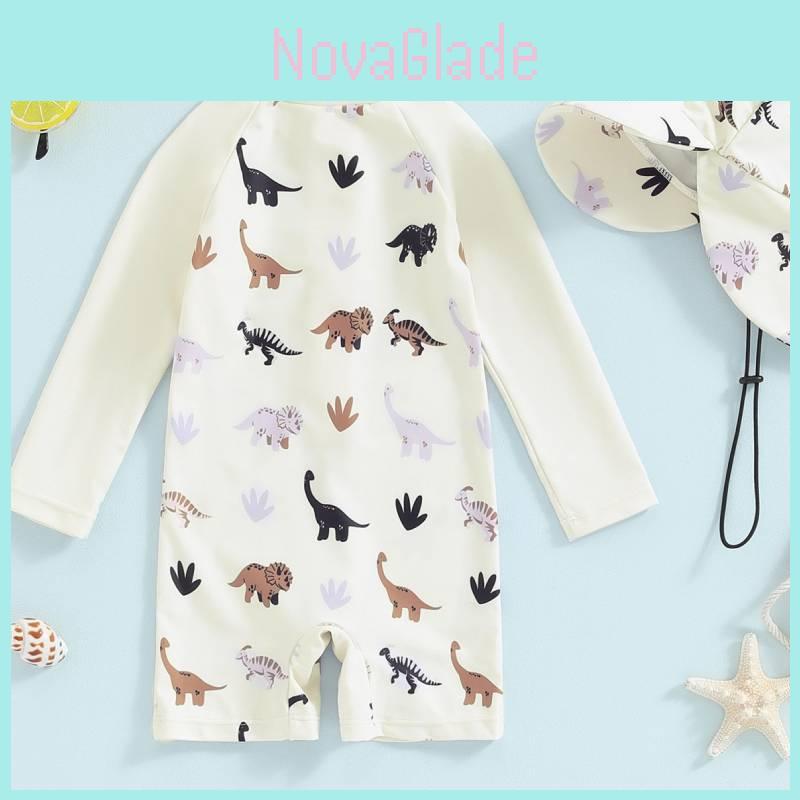 Childrens Polyester Long Sleeve Swimsuit With Hat And Full Coverage For Pool And Beach Play