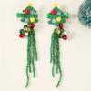 Festive Hair Clip for Kids Fringed Beads Hairclip Santa Hat/Christmas Tree Side Hairpin Women Christmas Hair Accessories