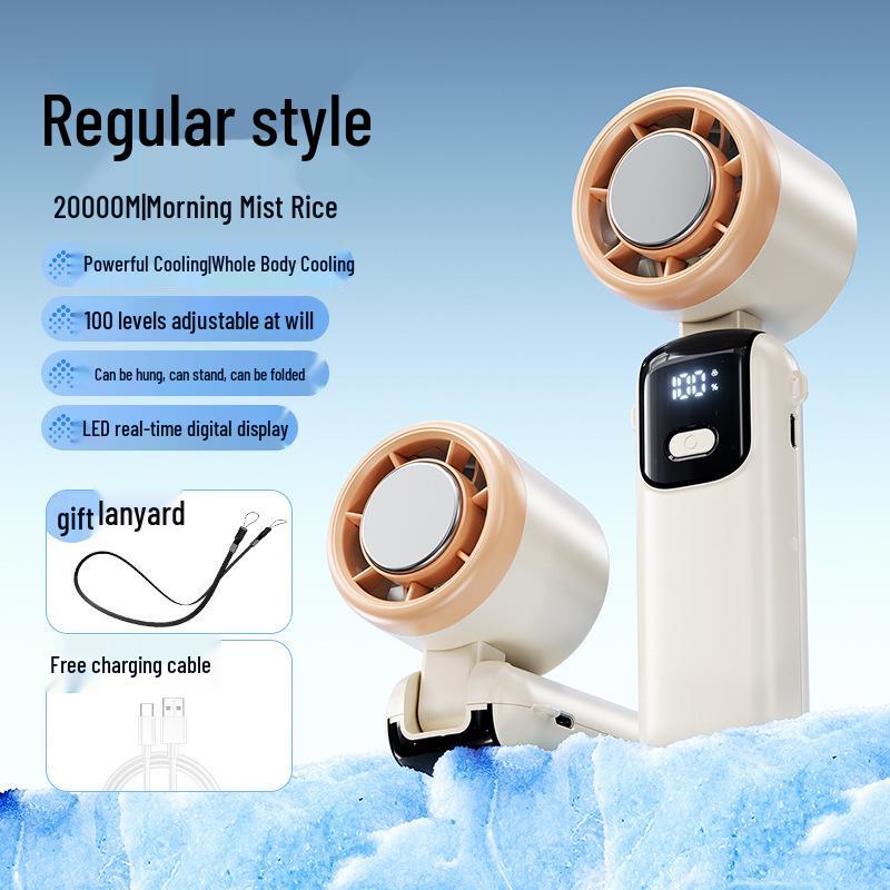 Turbine Ice-Cooled Handheld Mini Bladeless Fan – High-Speed USB Portable Air Conditioner 0mAh