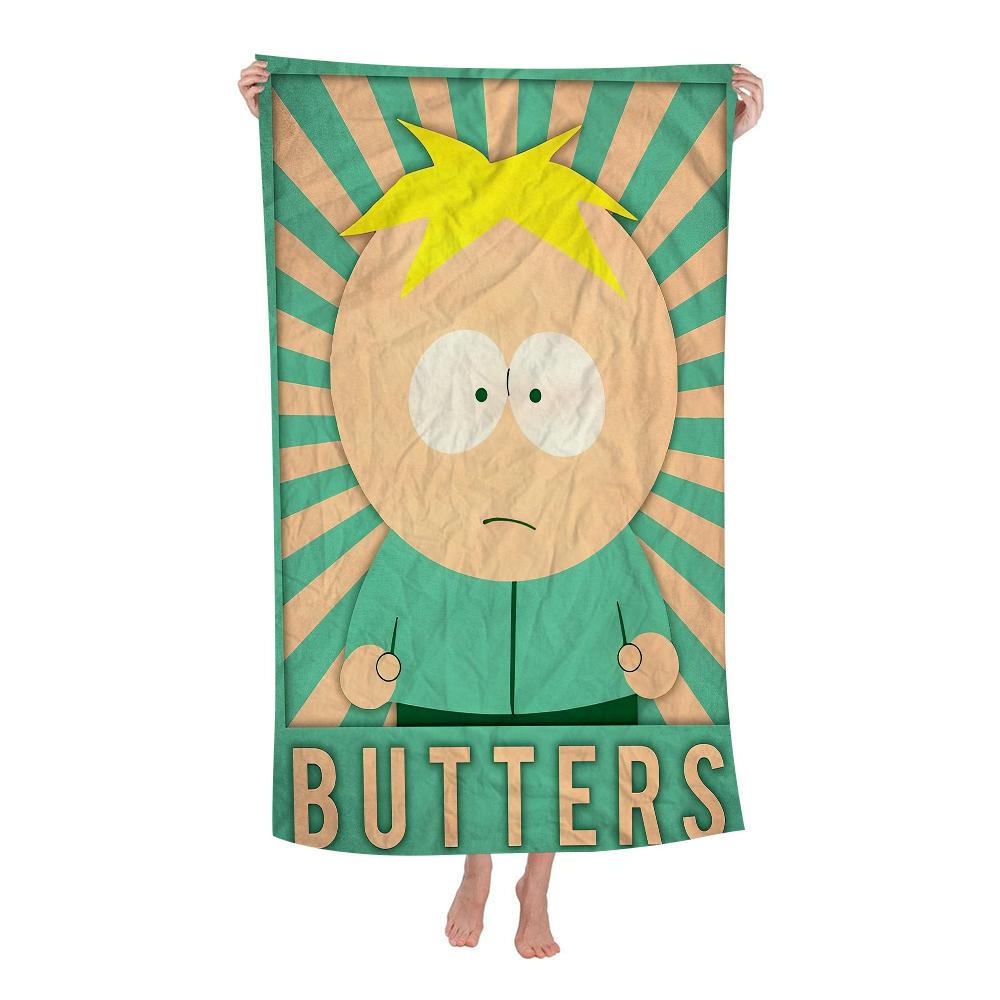 South Cartoon Parke Microfiber Beach Towel Absorbent Quick Dry Soft Yoga Swimming Resort Mountain Climbing Towel
