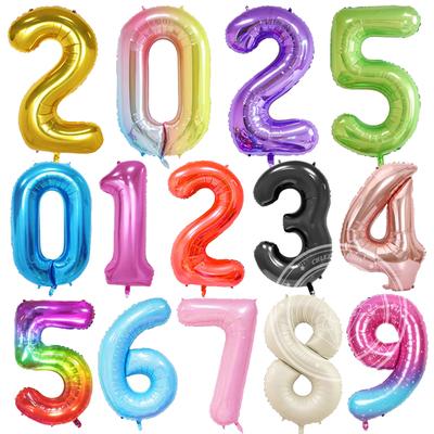 40 Zoll Große Folien Geburtstagsballons Helium Zahlenballon 0-9 Alles Gute zum Geburtstag Hochzeitsfeier Dekorationen Dusche Große Figuren Globos