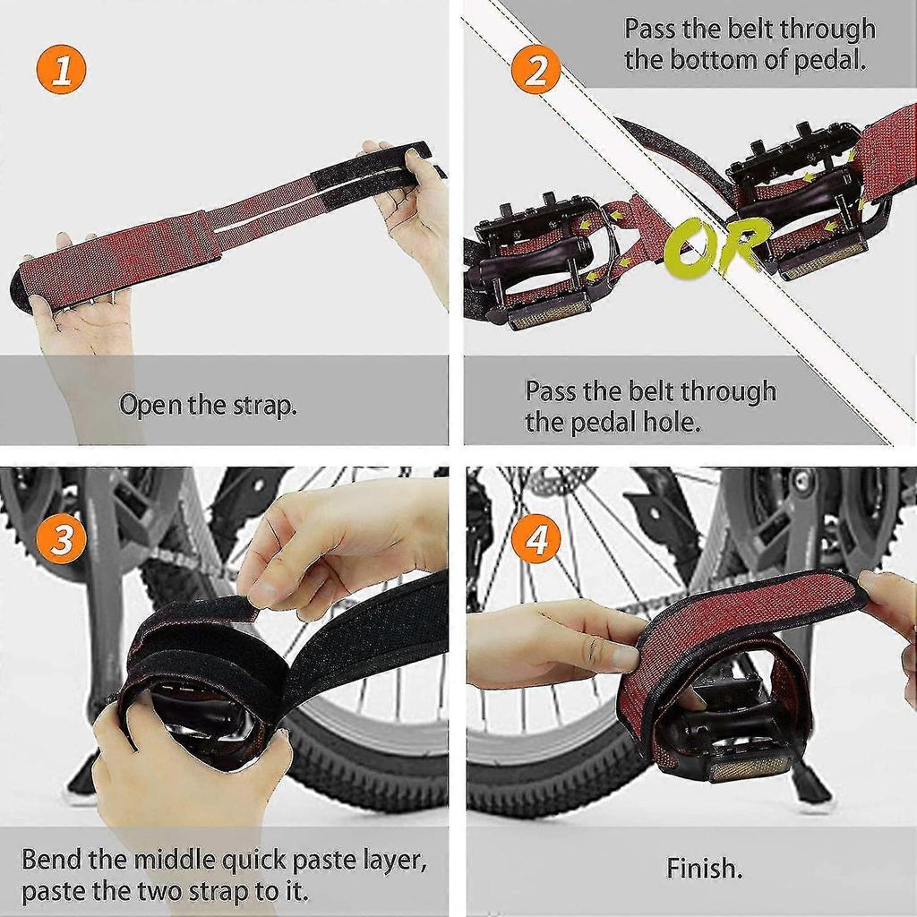 Bike Pedal Straps Pedal 2 Pieces Universal Bicycle Feet Strap Pedal Straps Toe Clips Straps Tape For Fixed Gear Bike