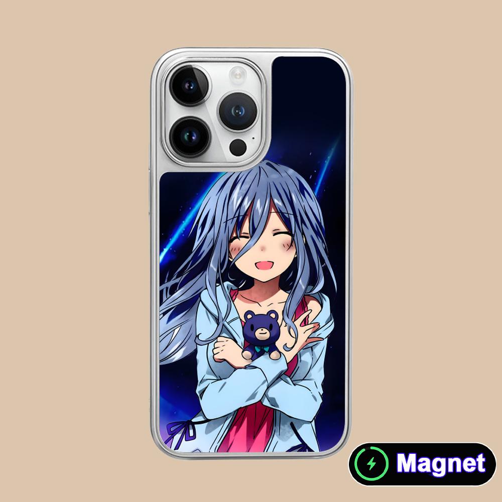 Date a Live Mio Takamiya Silver Plating Magsafe Mobile Phone Case for iPhone 17 16 15 14 13 12 11 Air Pro Max Plus Colorful