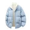 Lamb Cashmere Collar Cotton-padded Jacket Men's Padded Bread Clothes Hong Kong Wind Couple Cotton-padded Jacket Plus Velvet Coat.