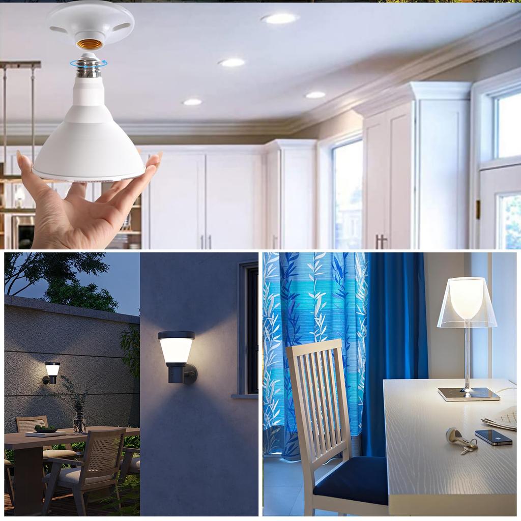WEAOSJZ LED Beam Bulbs, E26 Base, 150W Equivalent, Daylight White, 6000K, PAR38, 15W Power Consumption, Energy Saving, 1680lm High Brightness, 40°