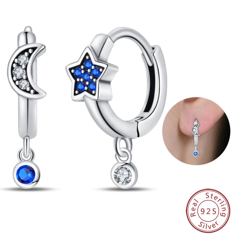 100% 925 Silver Colorful Butterfly Ladybug Rose Bow Pendant Earrings For Women Fashion Anniversary Party Jewelry Gifts