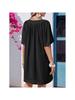 Women's Flutter Sleeve Mini Dress V Neck Loose Flowy Casual Summer Dress