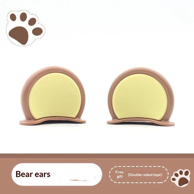 1 Pair Cute Soft Abs Bear Ear Decorations Lovely Kawaii Appearance Fit For Scooters Motorcycles Helmets