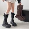 Women'S Faion Long Boots Two-Way Wear Ankle-Length Fce Lined Thi Heel Knight Sle Autumn Winter New Arrival