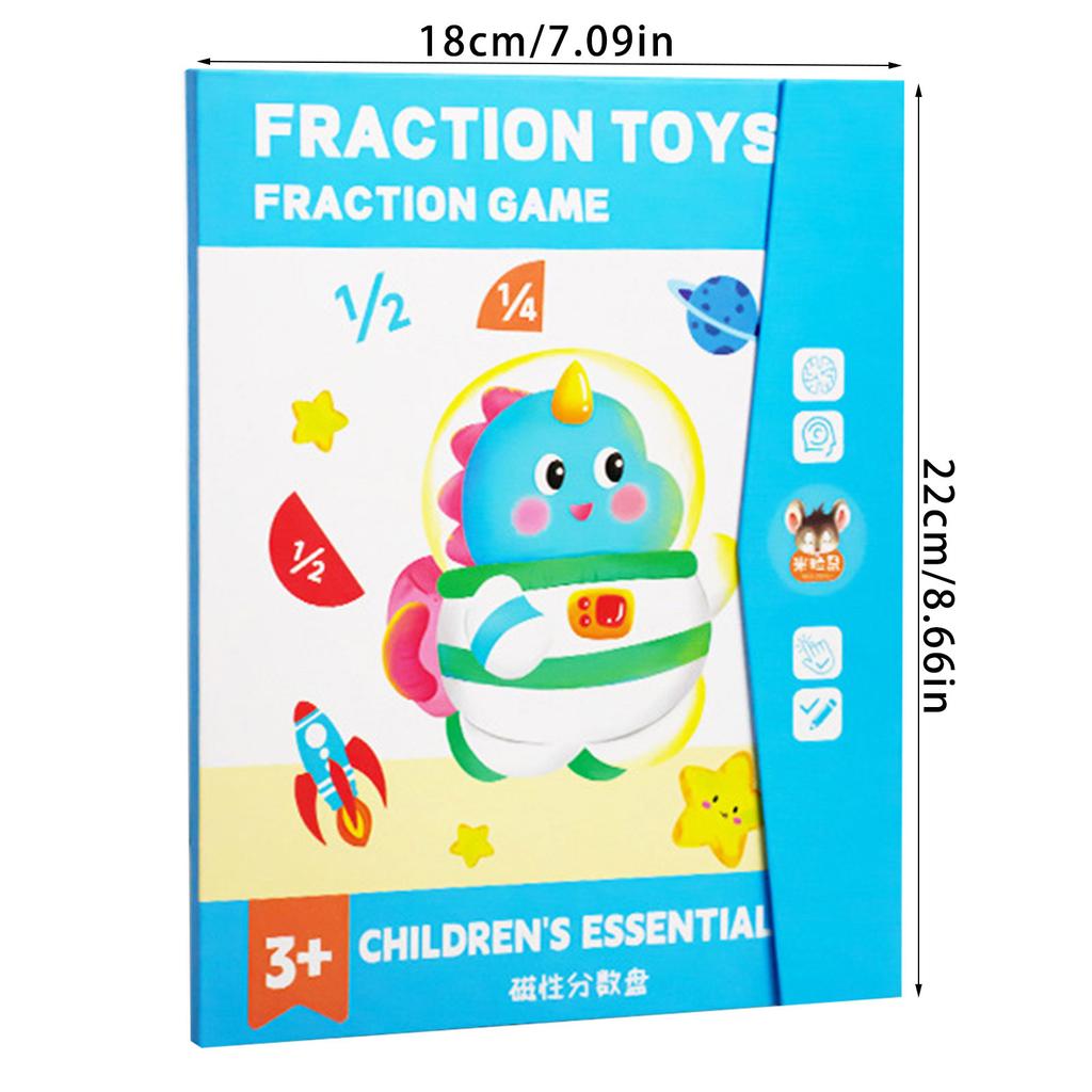 Magnetic Fraction Tiles & Fraction Circles Learning Puzzle Game Set for Preschool Math Manipulatives Educational Tool