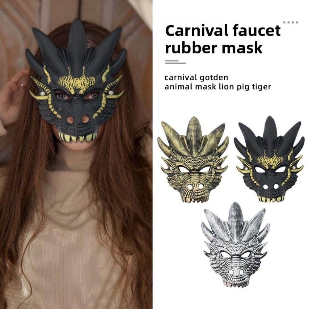 Plastic Dragon Head Mask Animal Masquerade Mask Cool Halloween Mask Carnival
